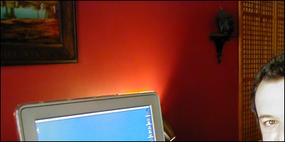 Vaguely atmospheric snaphsot of the author trying to keep cool during a heat wave.