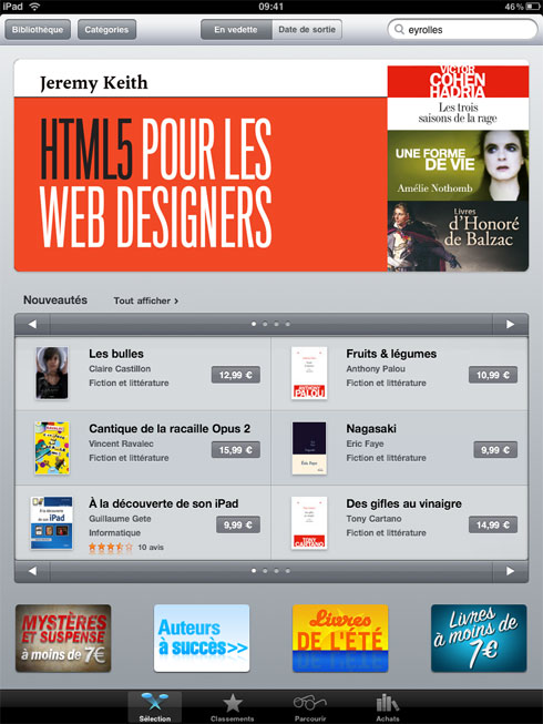 Sacre bleu! The French edition of the ebook of HTML5 For Web Designers is in the Top 5 sellers on iTunes Français.