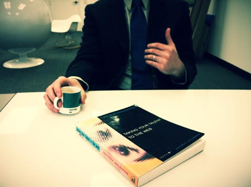 Taking Your Talent To The Web, a guide for the transitioning designer, by L. Jeffrey Zeldman. Hand model: Tim Brown.
