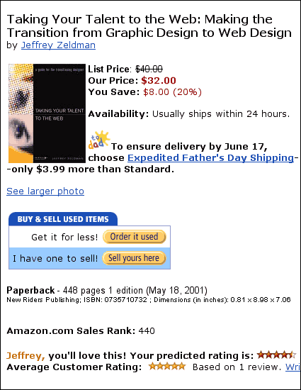 Amazon screenshot. Return to the NEWS page.
