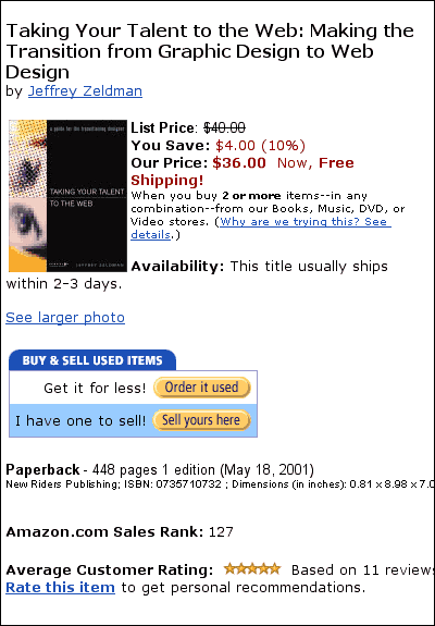 Amazon screenshot. Return to the NEWS page.