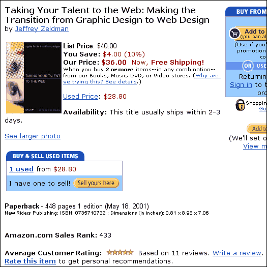 Amazon screenshot. Return to the NEWS page.